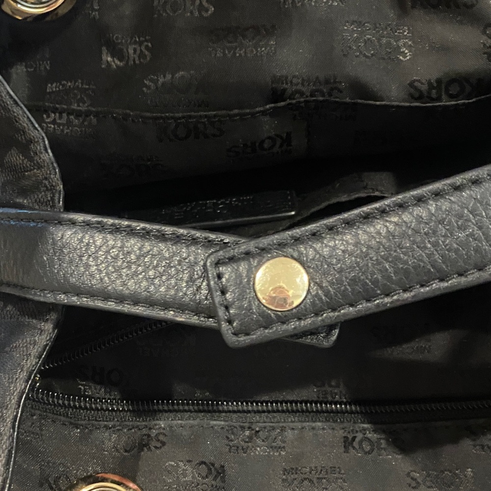 Michael Kors Black Shoulder Bag with Gold Accents - Picture 15 of 15